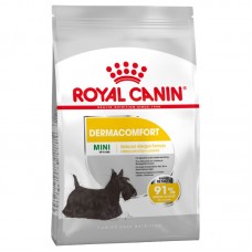 Royal Canin Mini Dermacomfort - за кучета от дребните породи тегло в зряла възраст до 10 кг. склонни към кожни възпаления и сърбежи,над 10 месечна възраст 1 кг